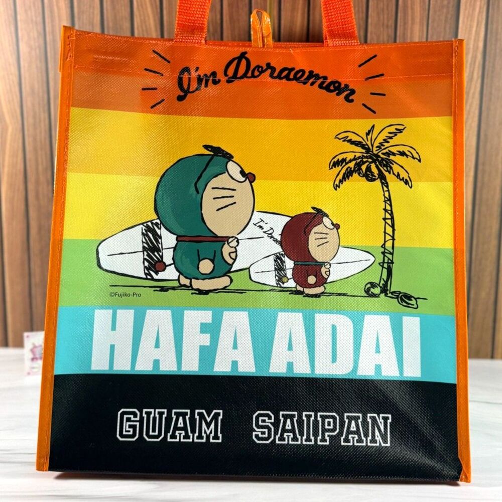 DORAEMON Surf Reusable Tote Bag GUAM SAIPAN (ABC Stores) Hafa Adai Exclusive NEW - Picture 2 of 3